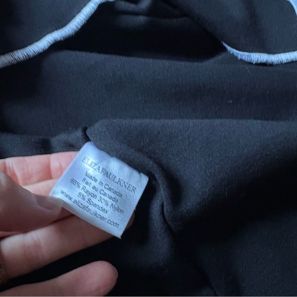 Eliza Faulkner Sz 2X Nicki Black Stretchy Short Bow Neck Dress - Picture 11 of 11